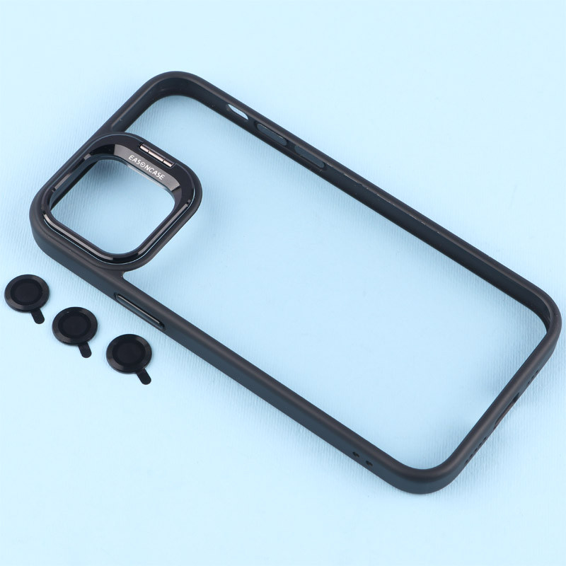قاب PC شفاف Eason Case استند شو + محافظ لنز رینگی iPhone 12