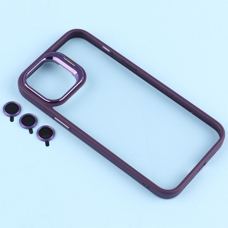 قاب PC شفاف Eason Case استند شو + محافظ لنز رینگی iPhone 12 Pro Max