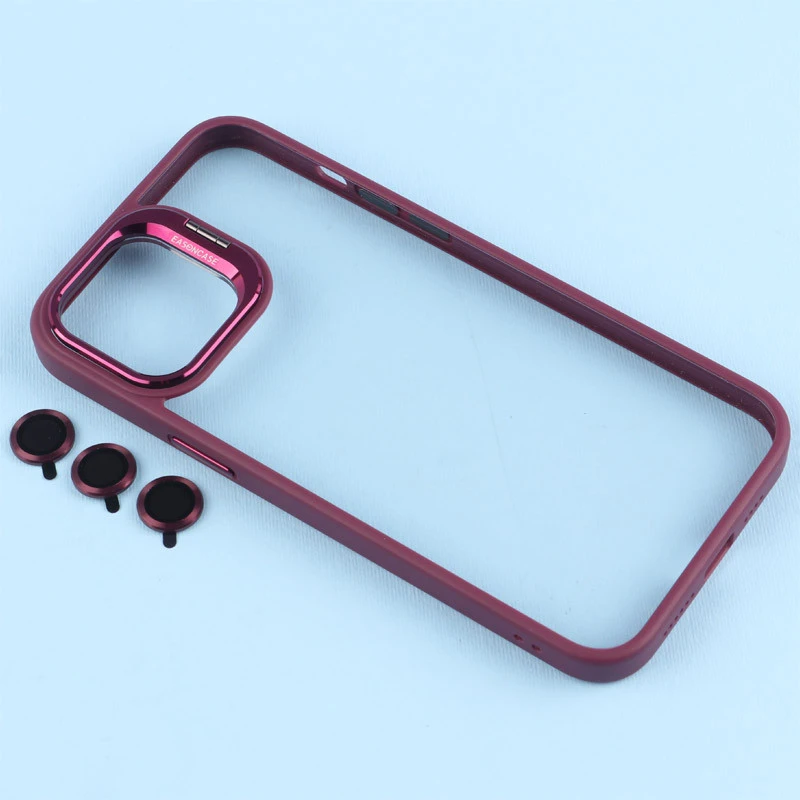 قاب PC شفاف Eason Case استند شو + محافظ لنز رینگی iPhone 12 Pro Max