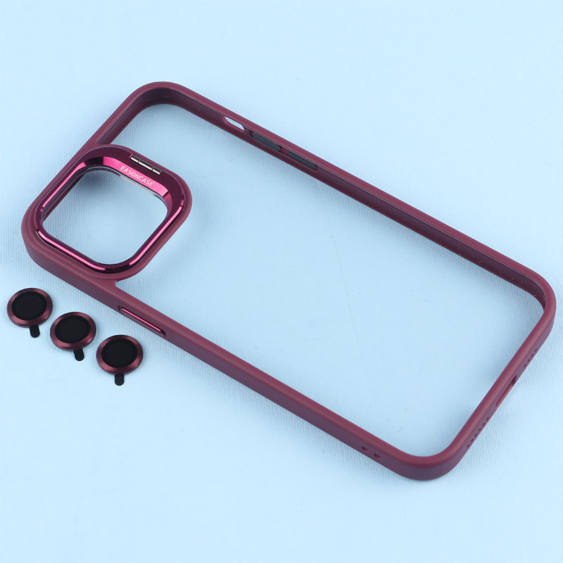 قاب PC شفاف Eason Case استند شو + محافظ لنز رینگی iPhone 12 Pro Max