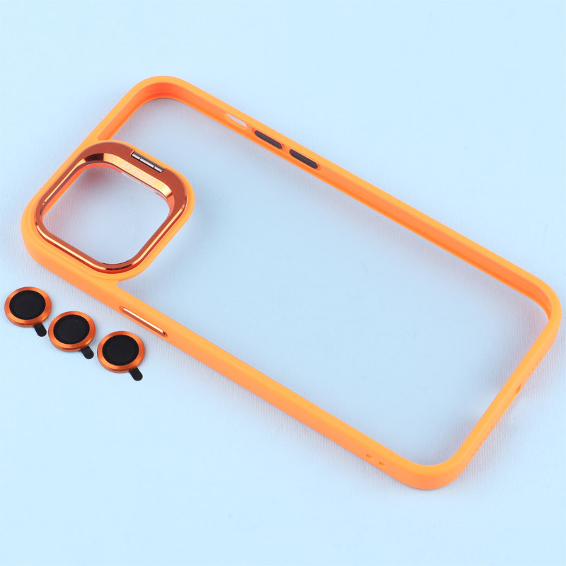 قاب PC شفاف Eason Case استند شو + محافظ لنز رینگی iPhone 12 Pro Max