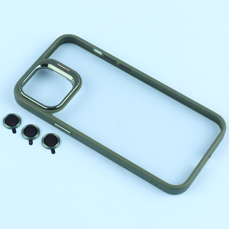 قاب PC شفاف Eason Case استند شو + محافظ لنز رینگی iPhone 12 Pro Max