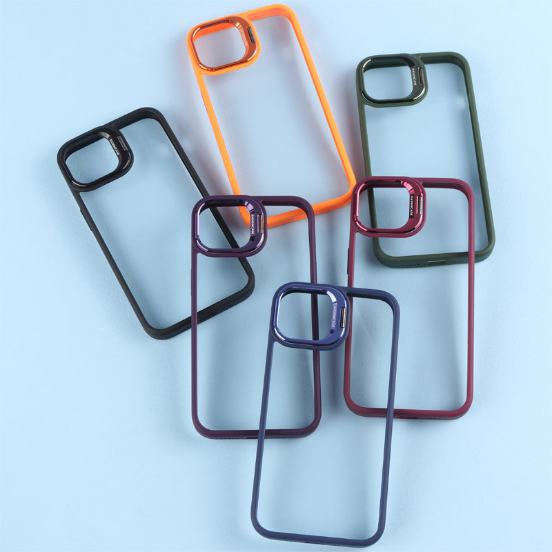 قاب PC شفاف Eason Case استند شو + محافظ لنز رینگی iPhone 13