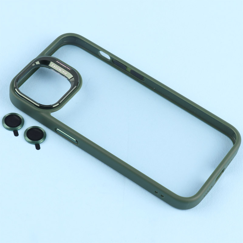 قاب PC شفاف Eason Case استند شو + محافظ لنز رینگی iPhone 13