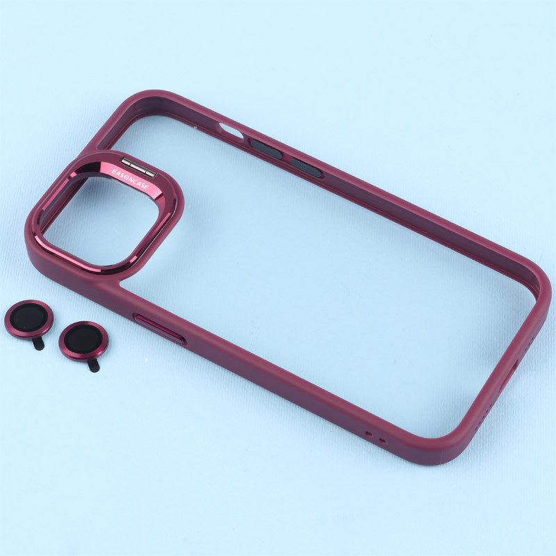 قاب PC شفاف Eason Case استند شو + محافظ لنز رینگی iPhone 13