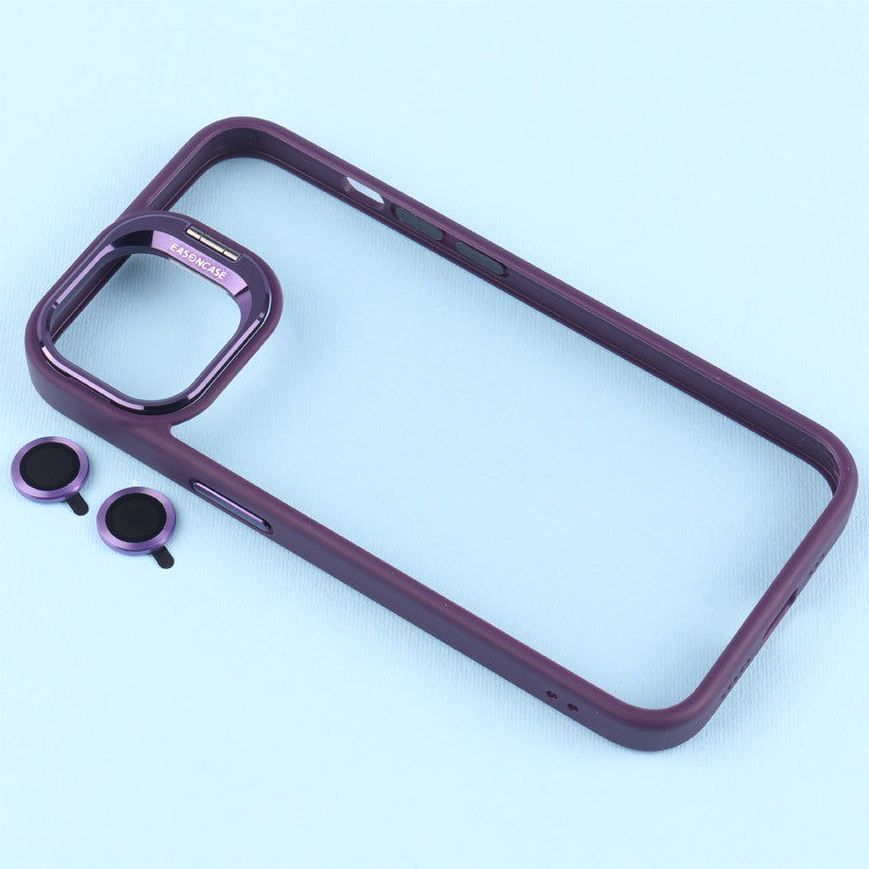 قاب PC شفاف Eason Case استند شو + محافظ لنز رینگی iPhone 13
