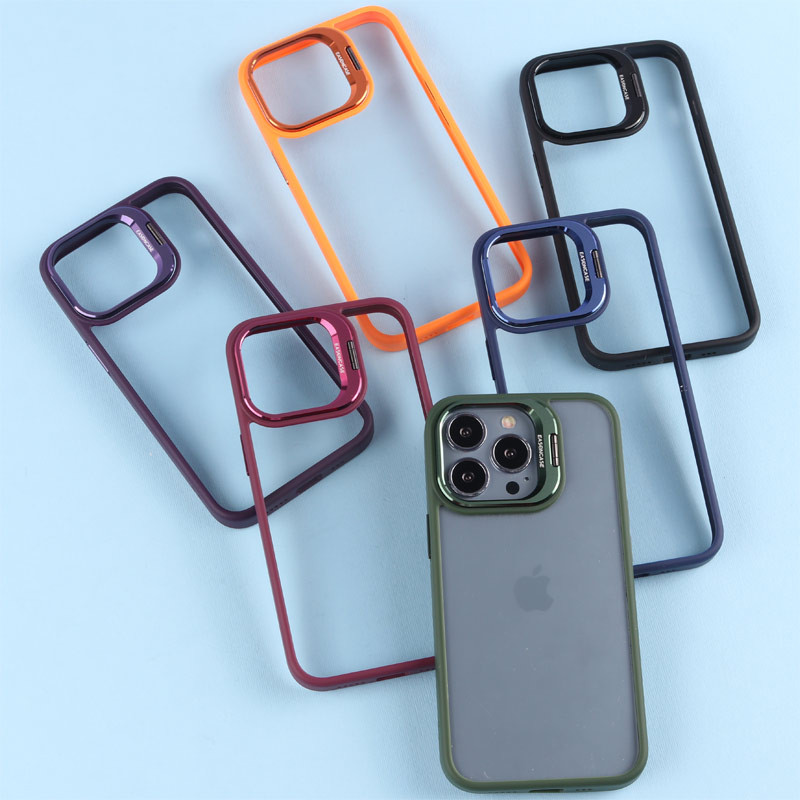 قاب PC شفاف Eason Case استند شو + محافظ لنز رینگی iPhone 13 Pro