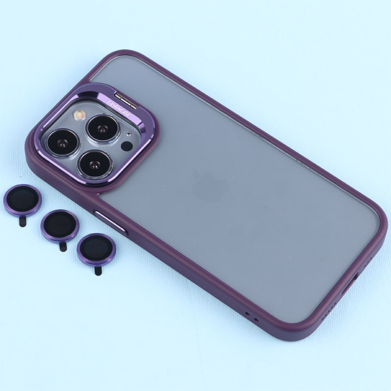 قاب PC شفاف Eason Case استند شو + محافظ لنز رینگی iPhone 13 Pro