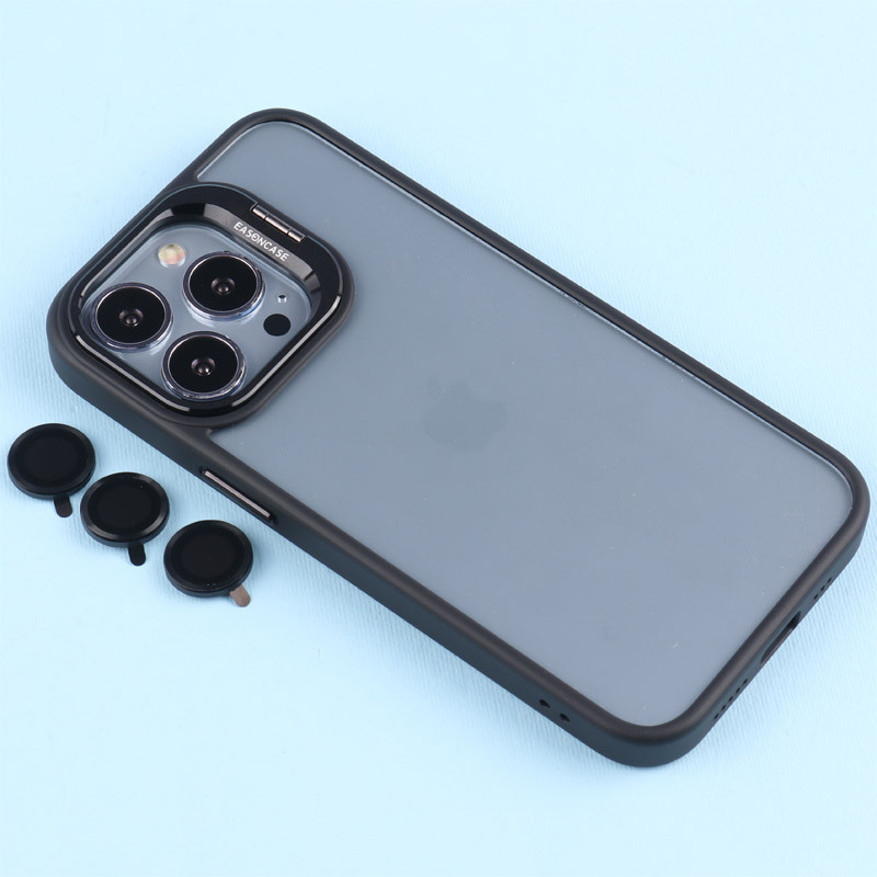 قاب PC شفاف Eason Case استند شو + محافظ لنز رینگی iPhone 13 Pro