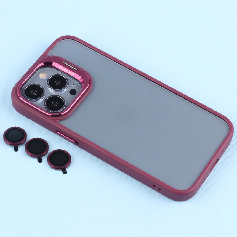 قاب PC شفاف Eason Case استند شو + محافظ لنز رینگی iPhone 13 Pro