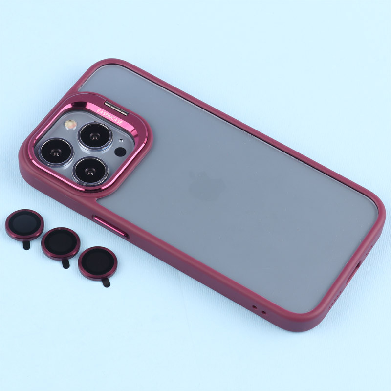 قاب PC شفاف Eason Case استند شو + محافظ لنز رینگی iPhone 13 Pro