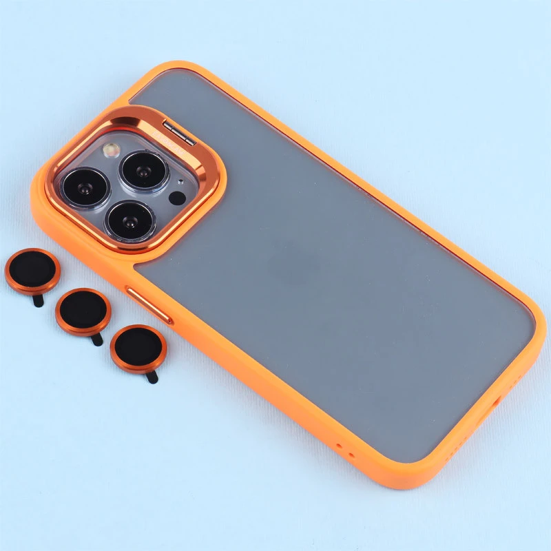 قاب PC شفاف Eason Case استند شو + محافظ لنز رینگی iPhone 13 Pro