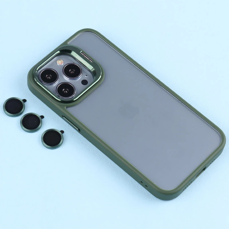 قاب PC شفاف Eason Case استند شو + محافظ لنز رینگی iPhone 13 Pro