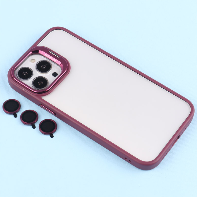 قاب PC شفاف Eason Case استند شو + محافظ لنز رینگی iPhone 13 Pro Max