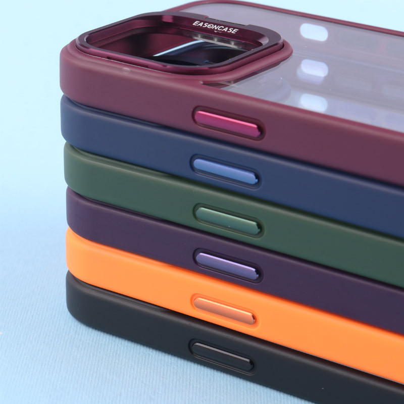قاب PC شفاف Eason Case استند شو + محافظ لنز رینگی iPhone 13 Pro Max