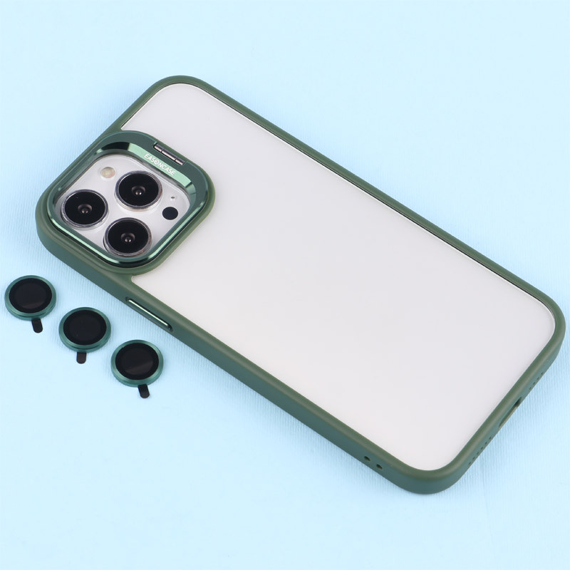 قاب PC شفاف Eason Case استند شو + محافظ لنز رینگی iPhone 13 Pro Max
