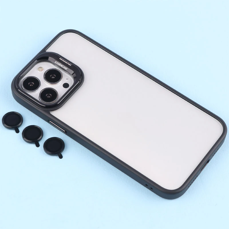 قاب PC شفاف Eason Case استند شو + محافظ لنز رینگی iPhone 13 Pro Max