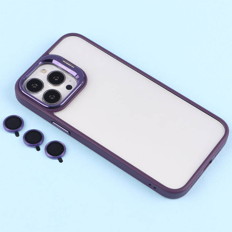 قاب PC شفاف Eason Case استند شو + محافظ لنز رینگی iPhone 13 Pro Max