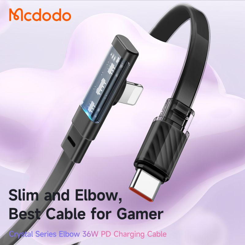 کابل تبدیل فست شارژ Mcdodo CA-344 Type-C to Lightning 3A PD 36W 1.2m یکسر L