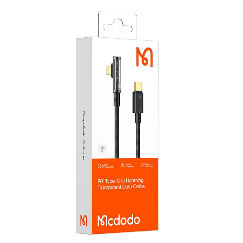 کابل تبدیل فست شارژ Mcdodo CA-3390 Type-C to Lightning 3A PD 36W 1.2m یکسر L