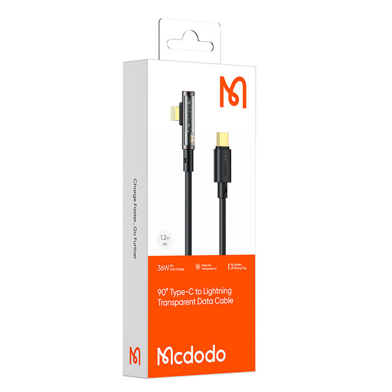 کابل تبدیل فست شارژ Mcdodo CA-3390 Type-C to Lightning 3A PD 36W 1.2m یکسر L