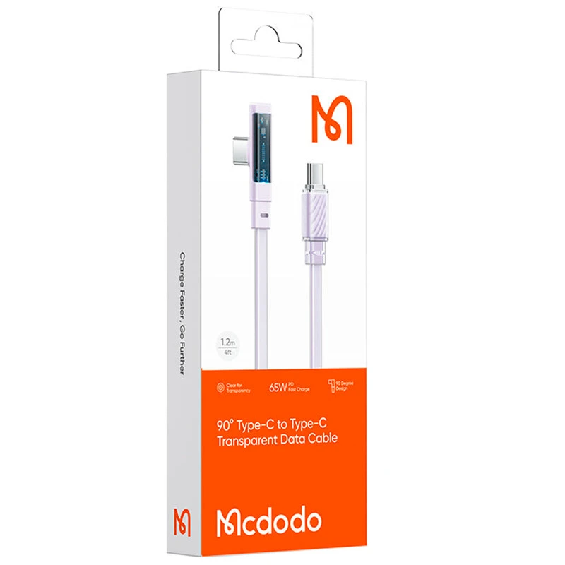 کابل تبدیل فست شارژ Mcdodo CA-345 Type-C to Type-C 3.25A PD 65W 1.2m یکسر L