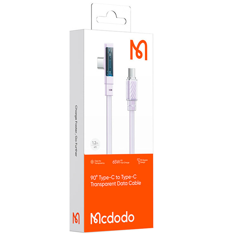 کابل تبدیل فست شارژ Mcdodo CA-345 Type-C to Type-C 3.25A PD 65W 1.2m یکسر L