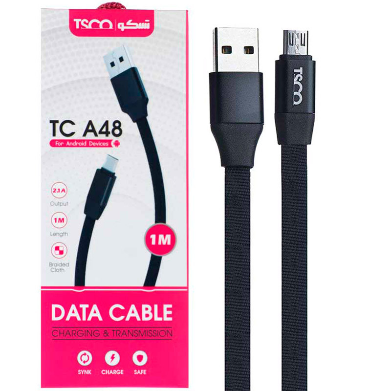 کابل میکرو یو اس بی TSCO TC A48 1m روکش دار