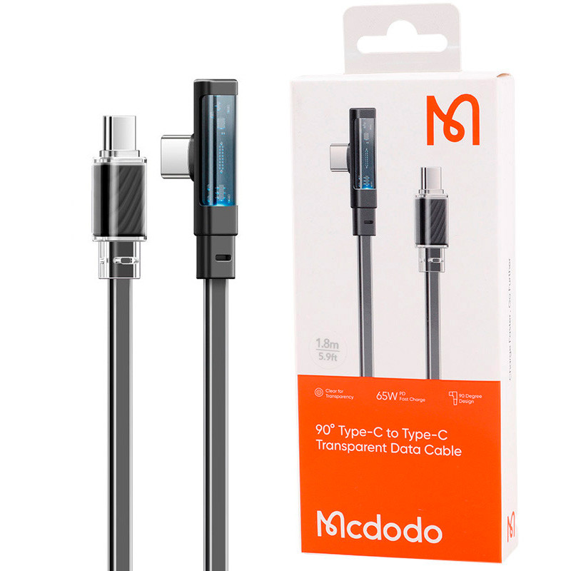 کابل تبدیل فست شارژ Mcdodo CA-345 Type-C to Type-C 3.25A PD 65W 1.8m یکسر L