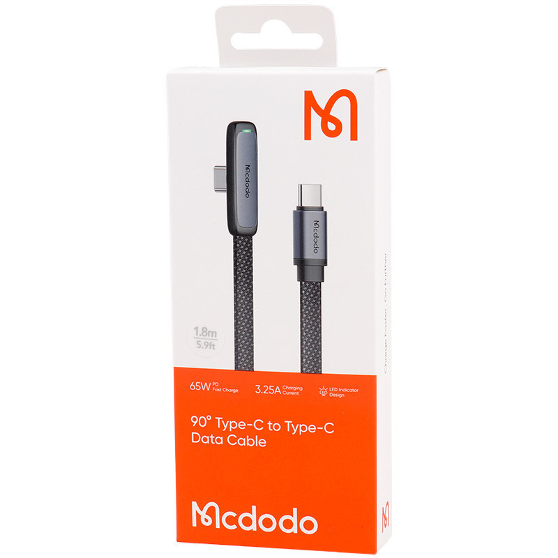 کابل تبدیل فست شارژ Mcdodo CA-3361 Type-C To Type-C 3.25A PD 65W 1.8m یکسر L