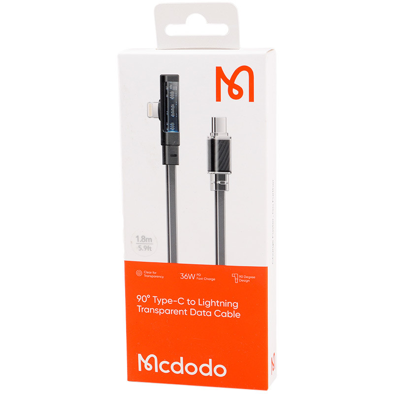 کابل تبدیل فست شارژ Mcdodo CA-344 Type-C to Lightning 3A PD 36W 1.8m یکسر L