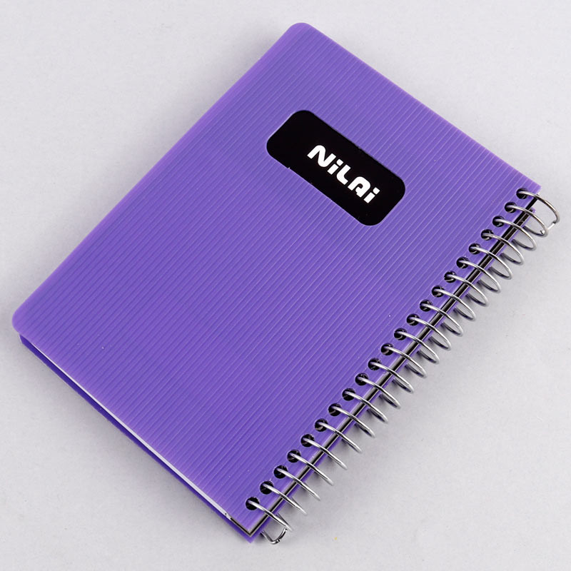 دفترچه یادداشت سیمی 100 برگ طلقی نیلای