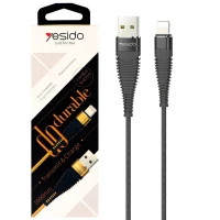 کابل آیفونی Yesido CA-12 1m 2.4A روکش دار