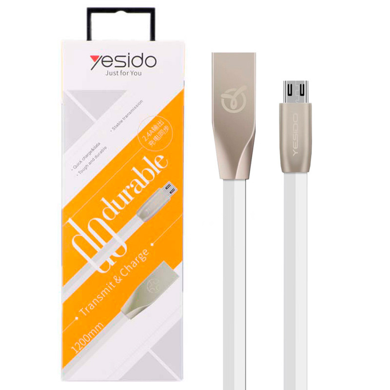 کابل میکرو یو اس بی سر فلزی YESIDO CA-01 1.2m
