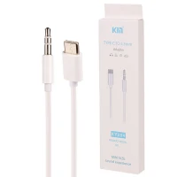 کابل تبدیل Type-C به AUX کی ام KY204 طول 1 متر