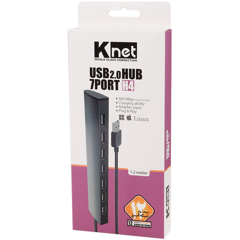 هاب 7 پورت USB2.0 کی نت H4 K-HUAMH407