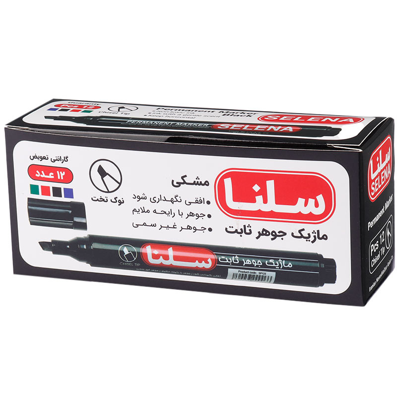 ماژیک معمولی سلنا نوک تخت Selena SP125 بسته 12 عددی