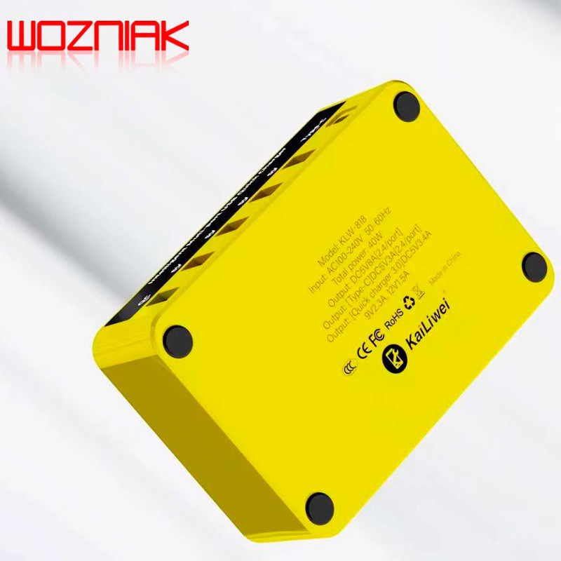 شارژر و تستر Kailiwei KLW-818 6Port QC3.0 PD 40W Type-C/USB