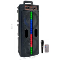 اسپیکر چمدانی بلوتوثی رم و فلش خور Kimiso QS-8201 + میکروفون و ریموت کنترل
