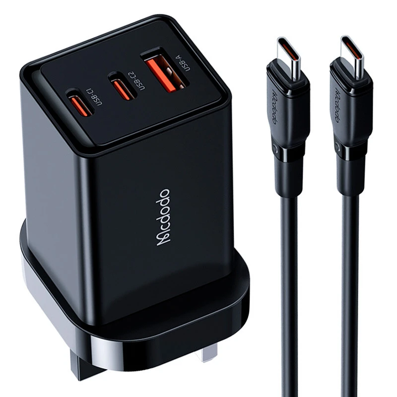 شارژر دیواری فست شارژ Mcdodo CH-1552 GaN5 3A QC3.0 PD3.0 65W + کابل تبدیل تایپ سی