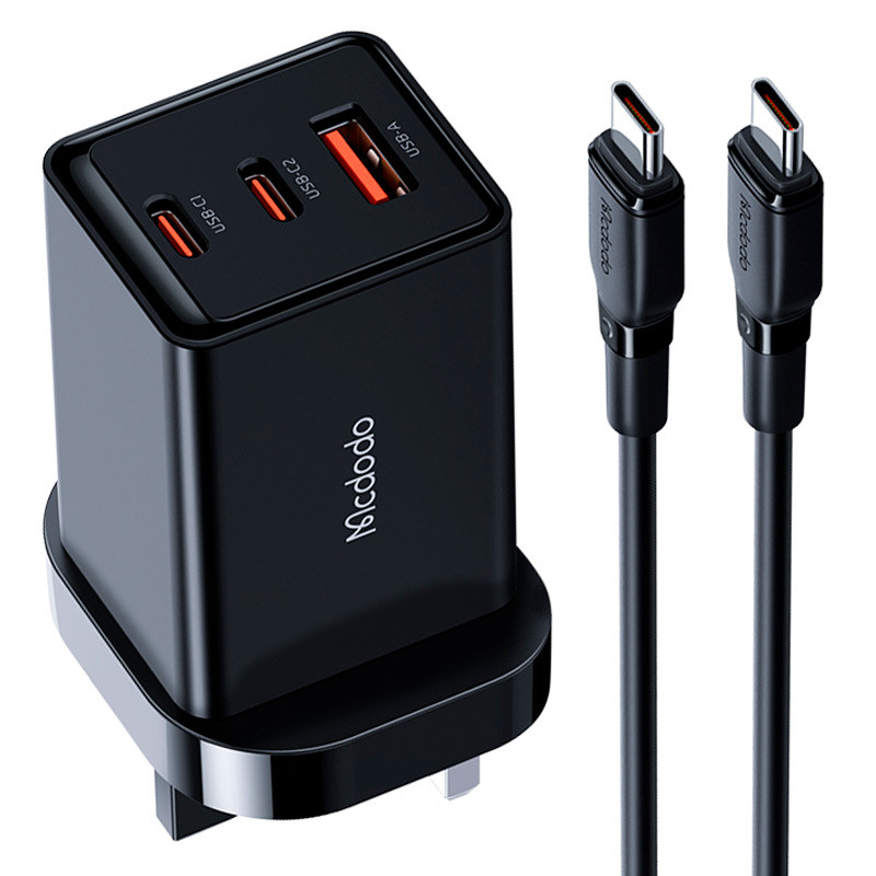 شارژر دیواری فست شارژ Mcdodo CH-1552 GaN5 3A QC3.0 PD3.0 65W + کابل تبدیل تایپ سی