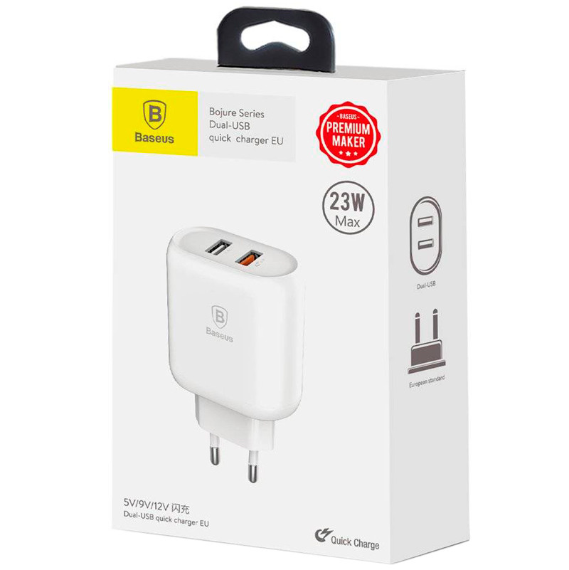 کلگی فست شارژ Baseus Bojure Series CCALL-AG02 2Port 3A QC3.0 PD 23W