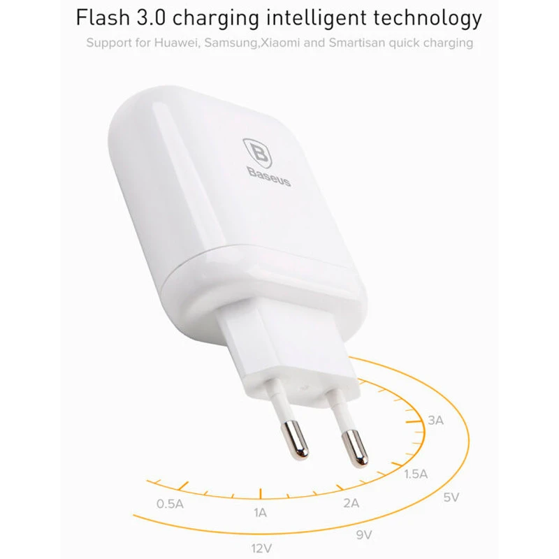 کلگی فست شارژ Baseus Bojure Series CCALL-AG02 2Port 3A QC3.0 PD 23W