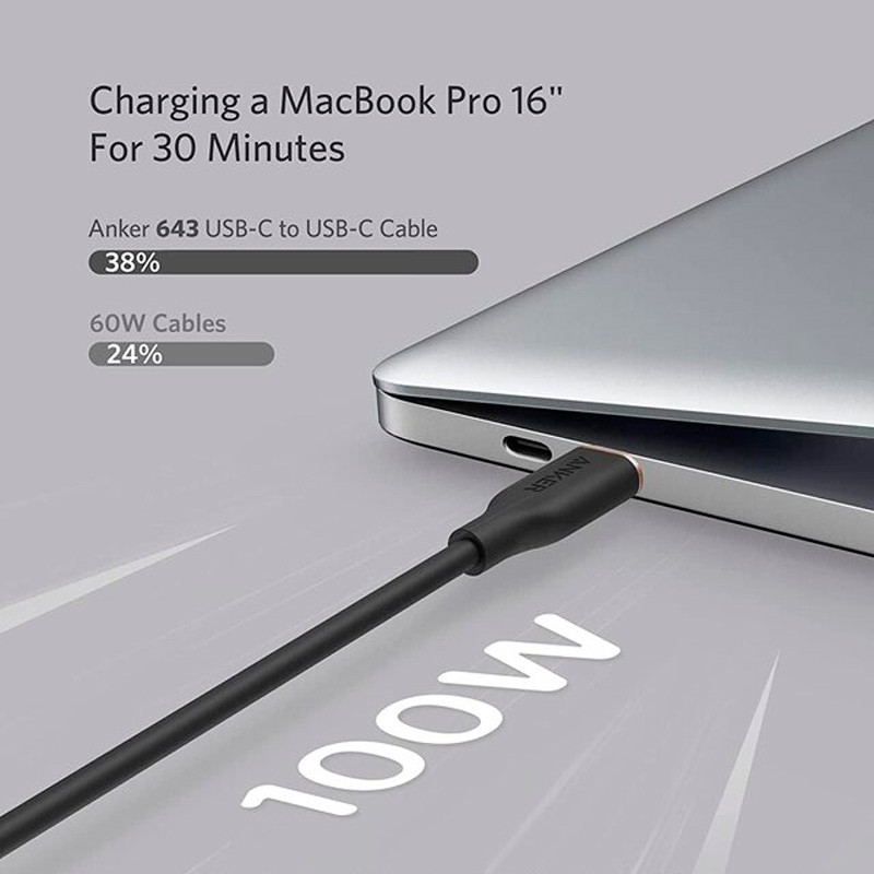 کابل تبدیل فست شارژ Anker PowerLine III Flow A8553 Type-C To Type-C PD 100W 1.8m