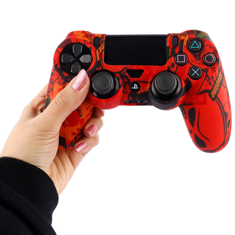 روکش دسته بازی PS4 طرح اسکلت قرمز مشکی کد 2