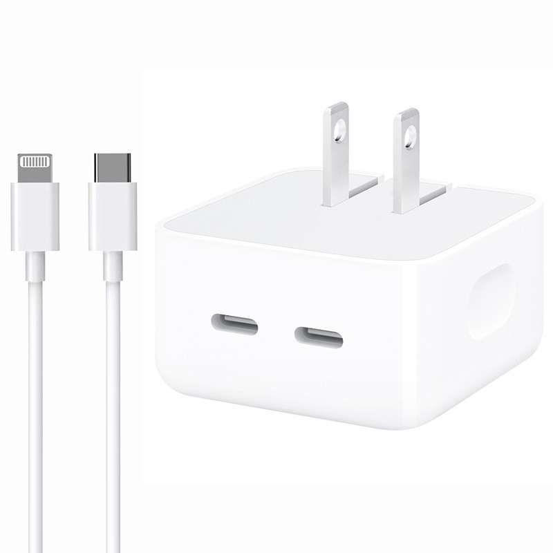 شارژر دیواری iPhone MHJF3ZP/A 2port 50W Type-C + کابل آیفونی