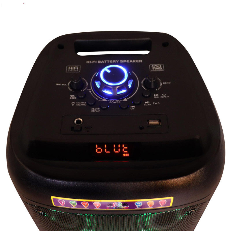 اسپیکر چمدانی بلوتوثی رم و فلش خور Kimiso QS-82 + میکروفون و ریموت کنترل