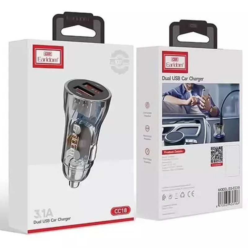شارژر فندکی فست شارژ Earldom ES-CC18 3.1A 15.5W