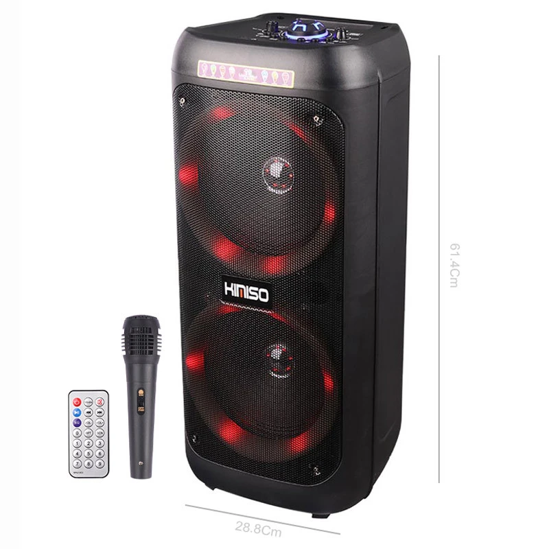 اسپیکر چمدانی بلوتوثی رم و فلش خور Kimiso QS-82 + میکروفون و ریموت کنترل