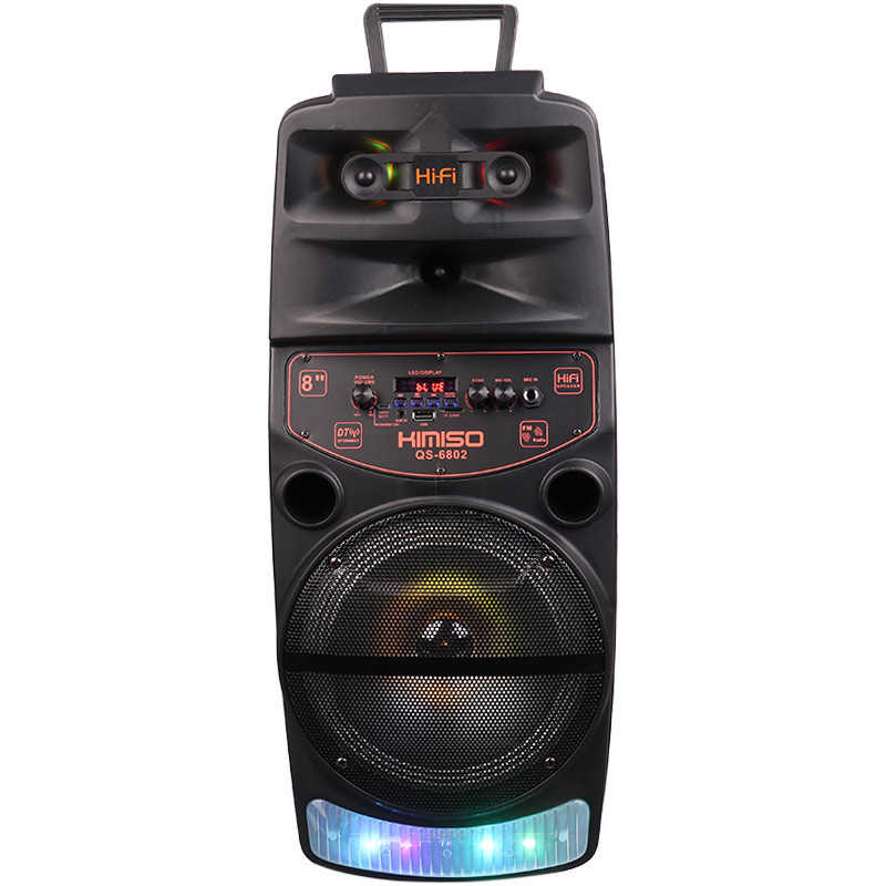 اسپیکر چمدانی بلوتوثی رم و فلش خور Kimiso QS-6802 + میکروفون و ریموت کنترل